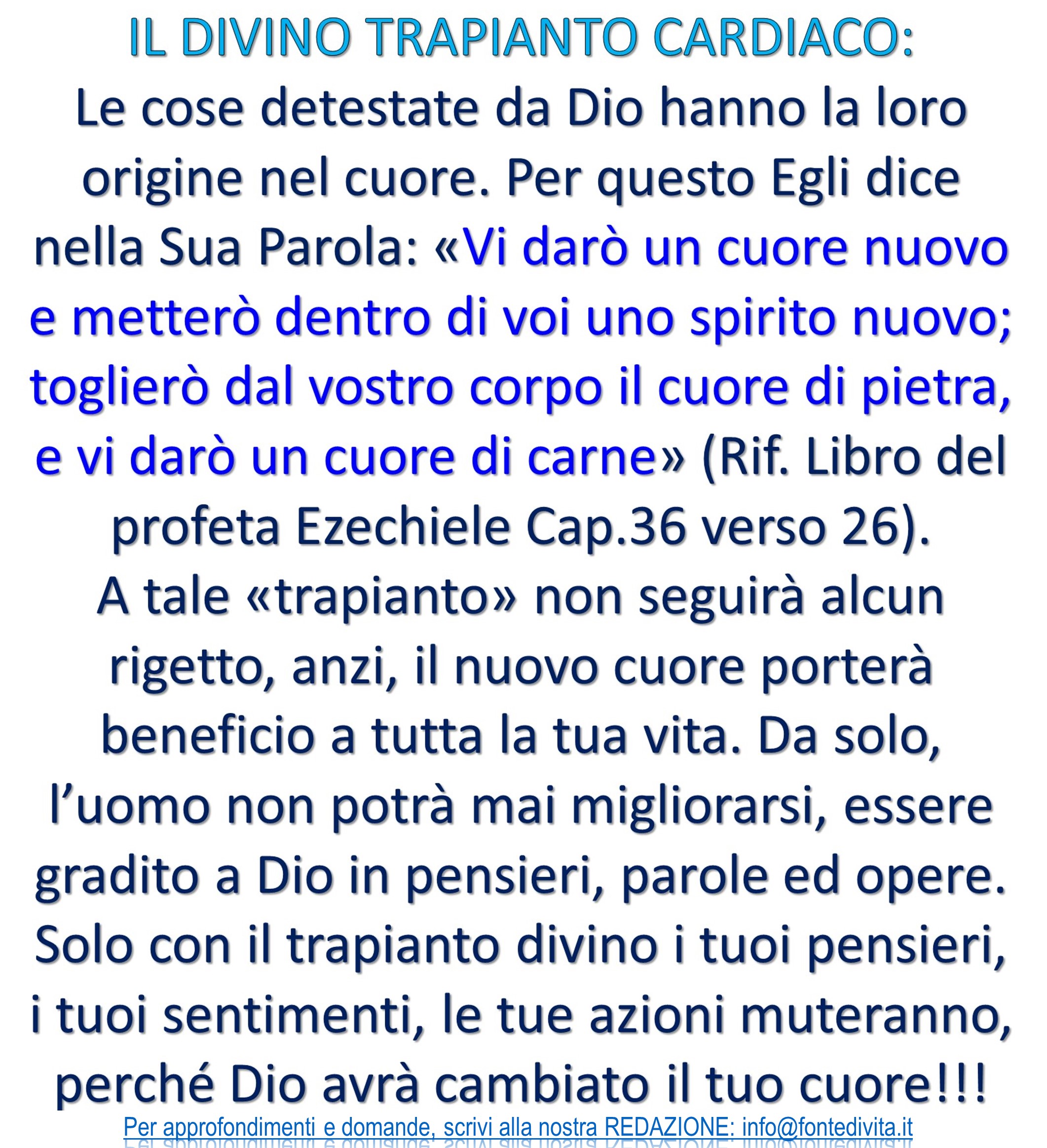 Cristiani Evangelici - FontediVita.it - Il trapianto cardiaco di Dio